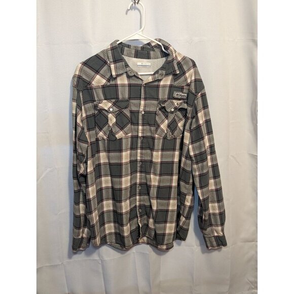 Columbia Women's Size XL PFG Long Sleeve Plaid Pearl Snap Shirt - Picture 1 of 16